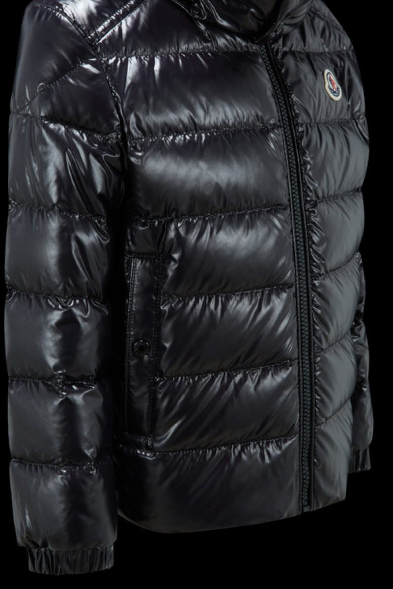 Chaquetas De Plumas Moncler Saulx Niño Negros | CNBH-06354