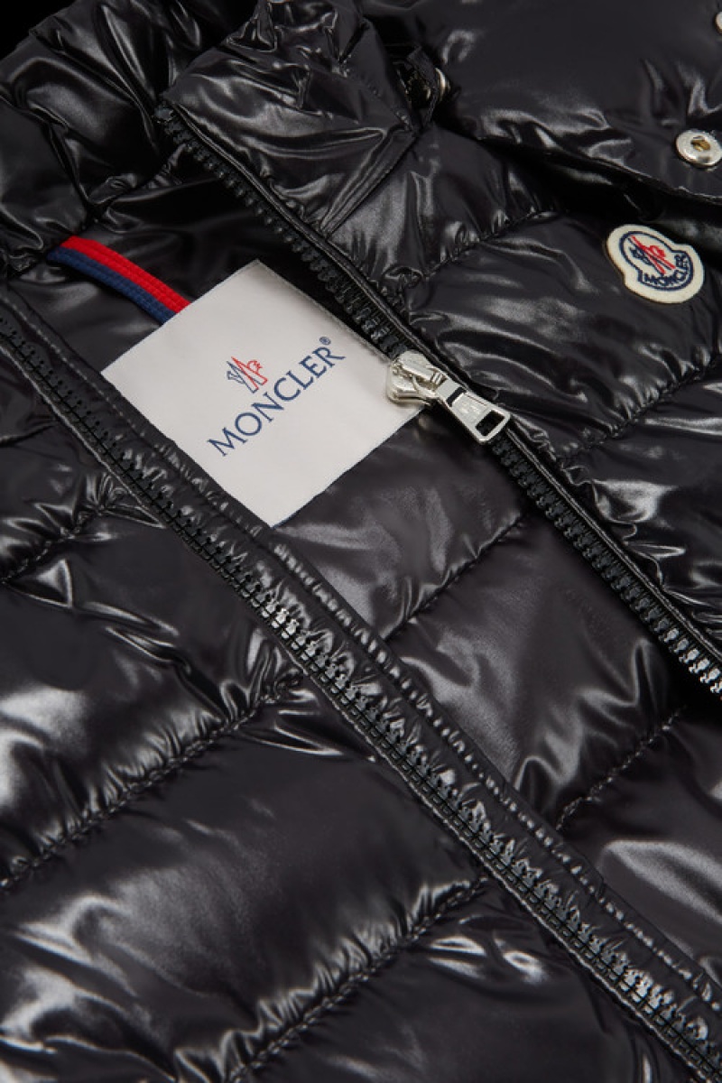 Chaquetas De Plumas Moncler Saulx Niño Negros | CNBH-06354