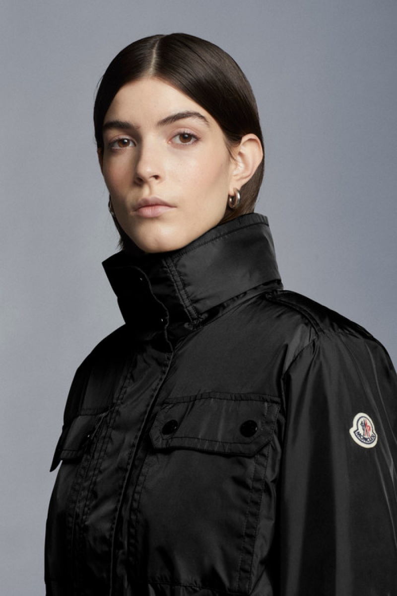 Cortavientos Moncler Agde Rain Mujer Negros | MVAH-28170