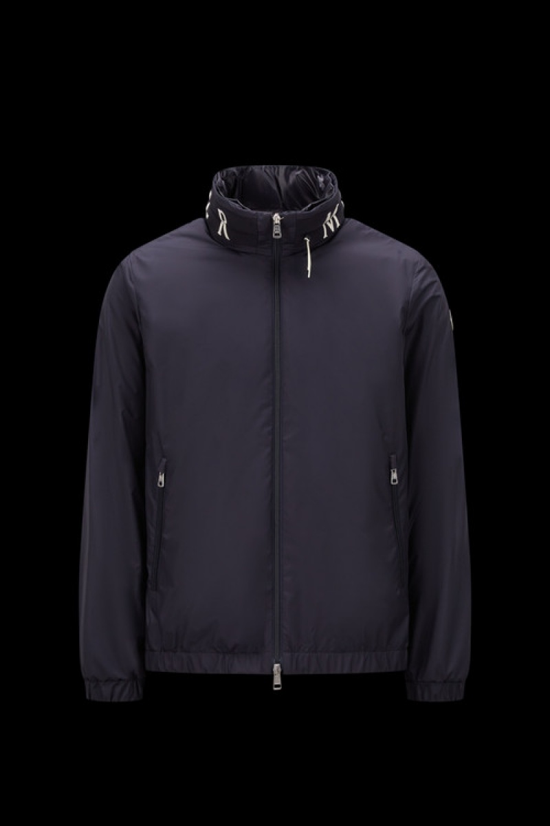 Cortavientos Moncler Beid Encapuchado Hombre Azules | HUWG-35249