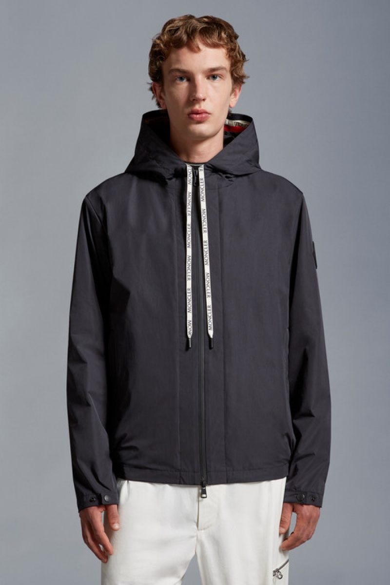 Cortavientos Moncler Carles Encapuchado Hombre Negros | OAYL-13794