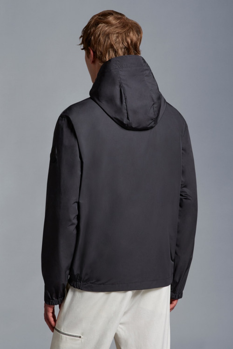 Cortavientos Moncler Carles Encapuchado Hombre Negros | OAYL-13794