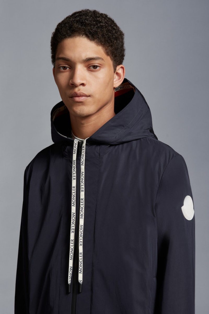 Cortavientos Moncler Carles Encapuchado Hombre Azules Oscuro | ITUG-07164