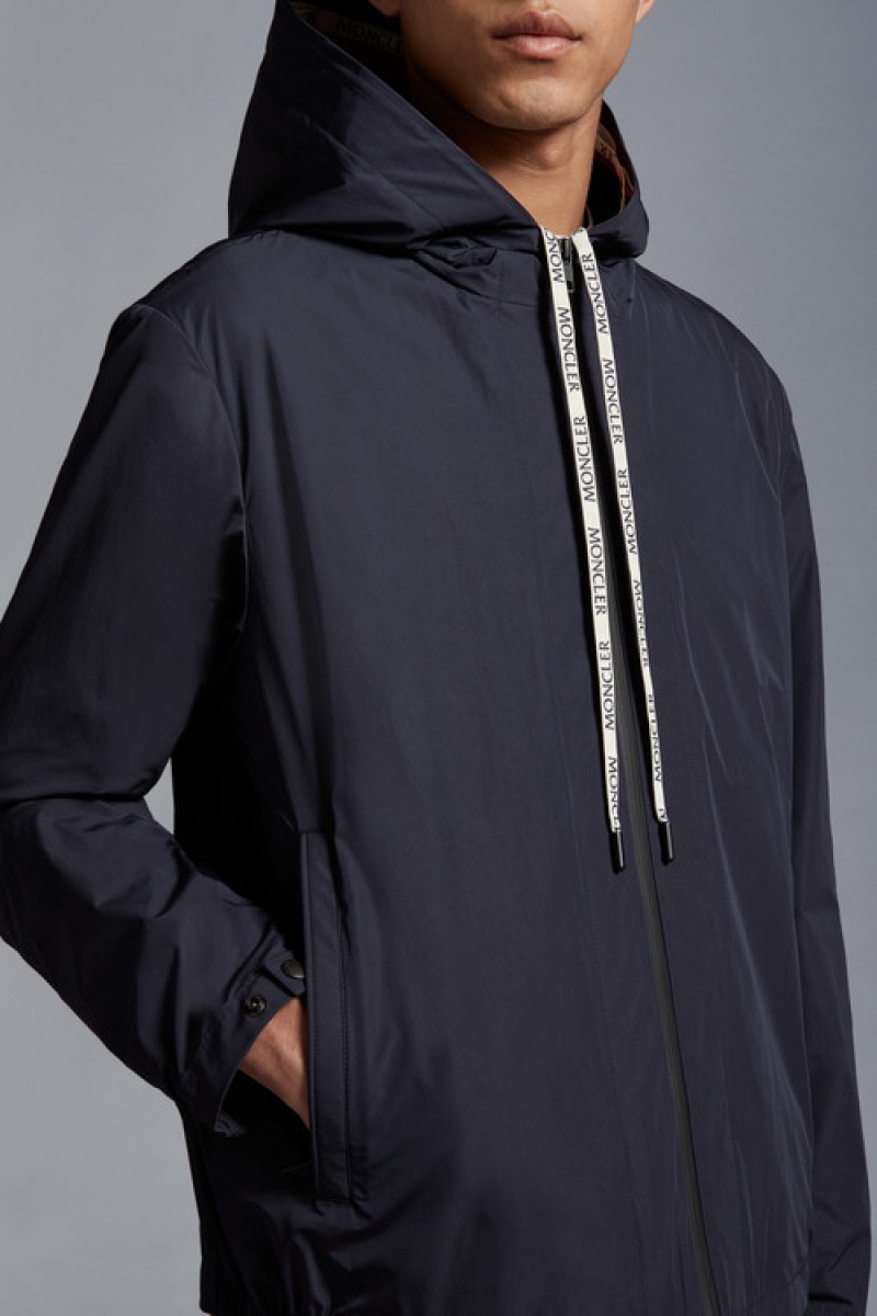 Cortavientos Moncler Carles Encapuchado Hombre Azules Oscuro | ITUG-07164