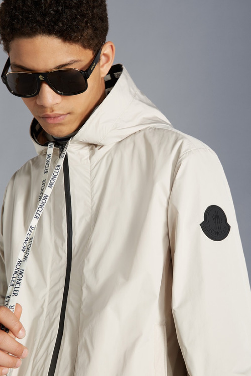 Cortavientos Moncler Carles Encapuchado Hombre Blancos | GAPU-84659