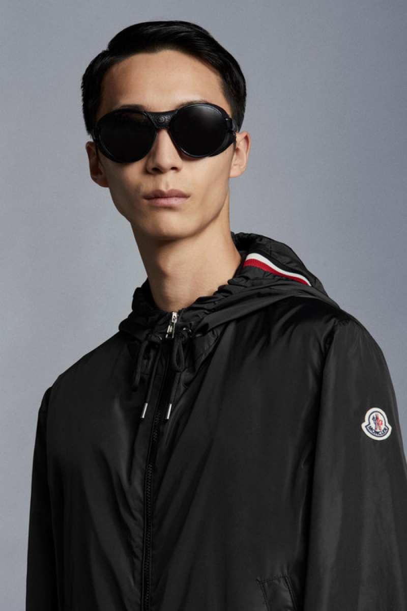 Cortavientos Moncler Grimpeurs Encapuchado Hombre Negros | CISW-73451