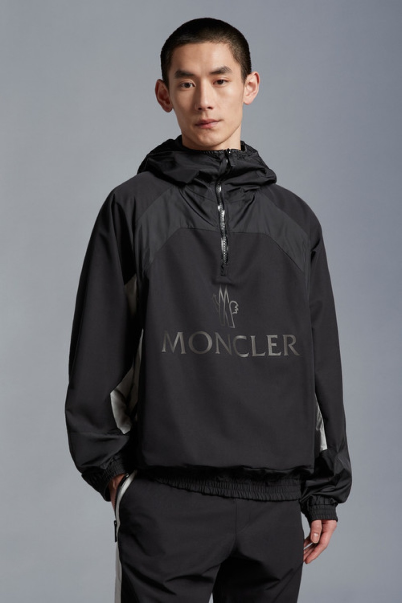 Cortavientos Moncler Matters Encapuchado Hombre Negros | ZWEU-98457