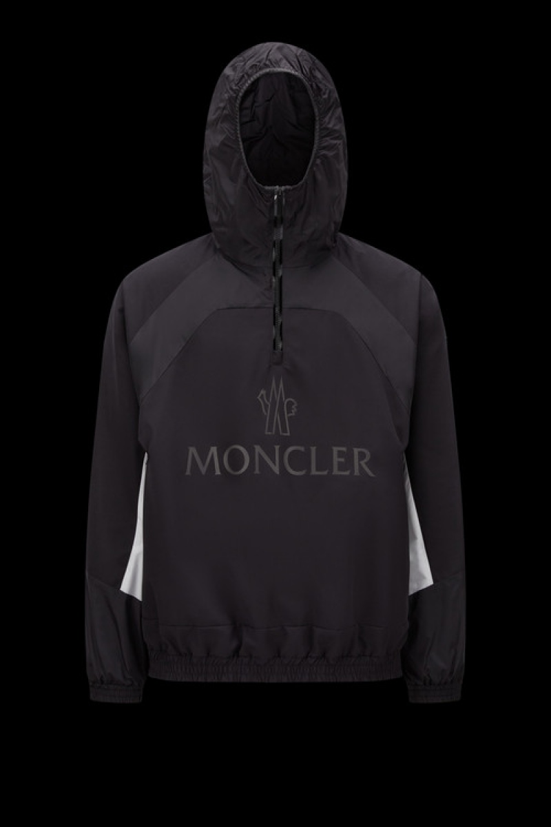 Cortavientos Moncler Matters Encapuchado Hombre Negros | ZWEU-98457