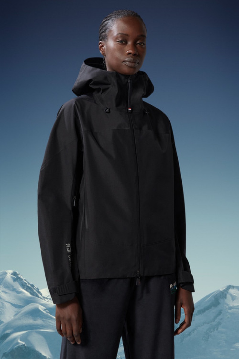 Cortavientos Moncler Meribel Encapuchado Mujer Negros | RXLH-32985