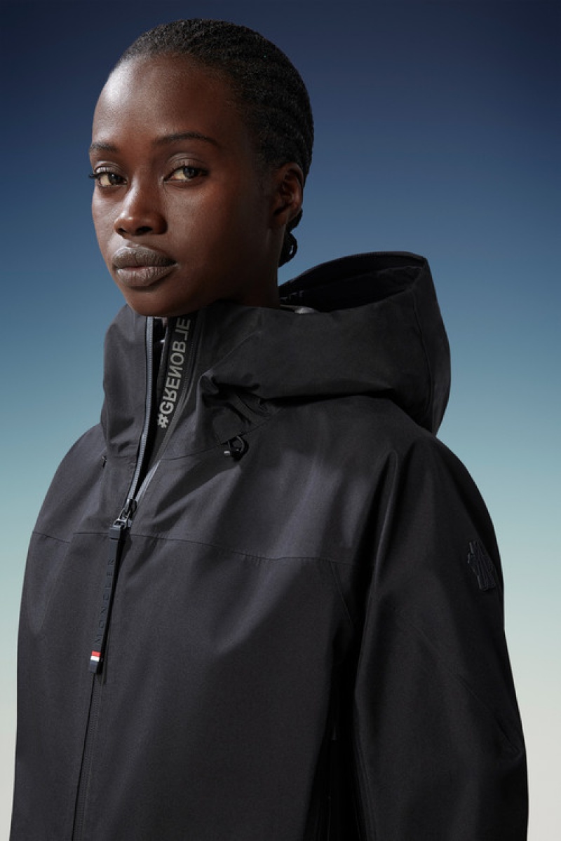 Cortavientos Moncler Meribel Encapuchado Mujer Negros | RXLH-32985