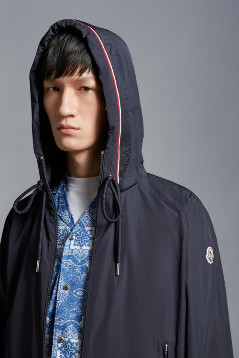 Cortavientos Moncler Mira Encapuchado Hombre Azul Marino Azules | SPVY-16490