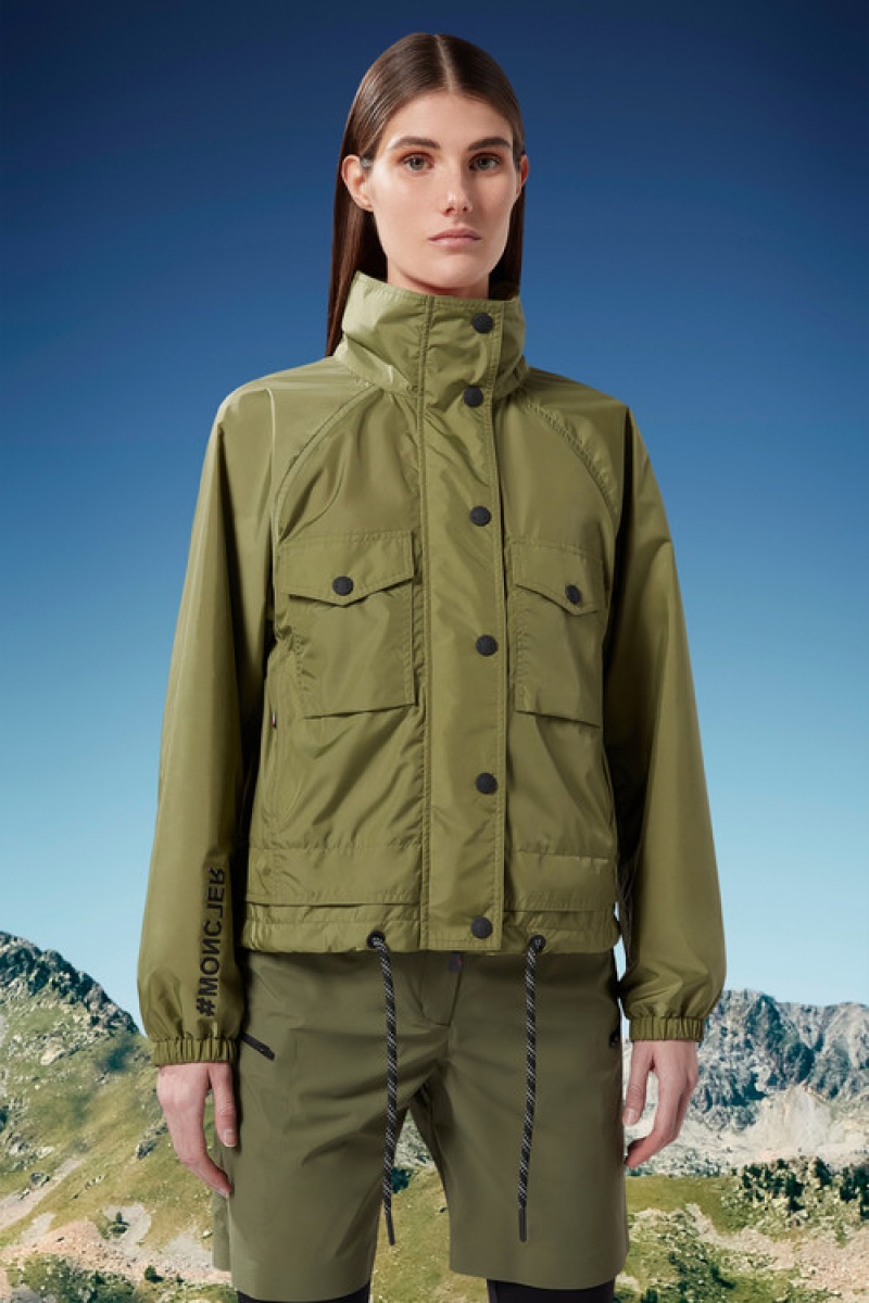 Cortavientos Moncler Nor Encapuchado Mujer Verdes Oscuro | XUSR-78932