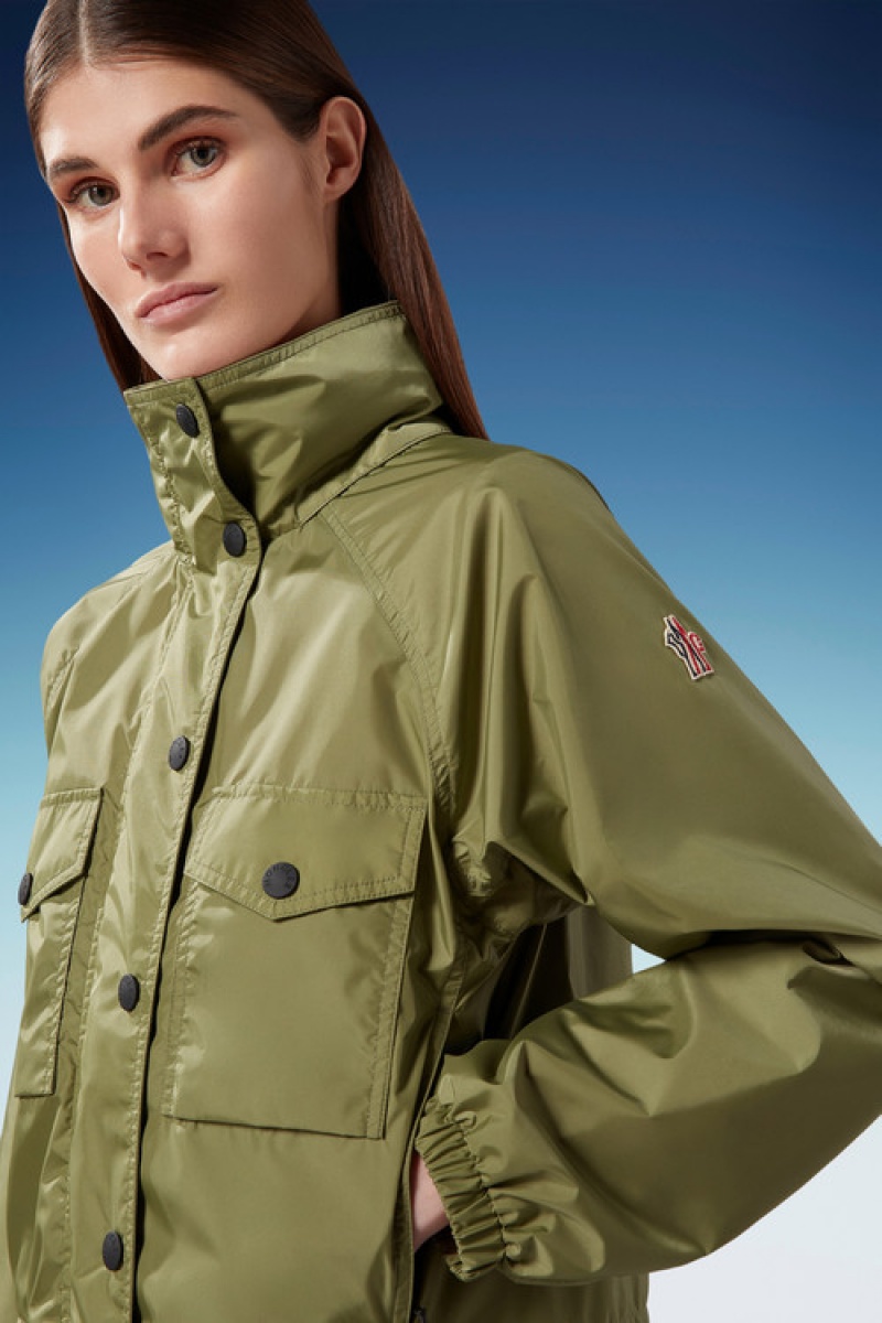 Cortavientos Moncler Nor Encapuchado Mujer Verdes Oscuro | XUSR-78932