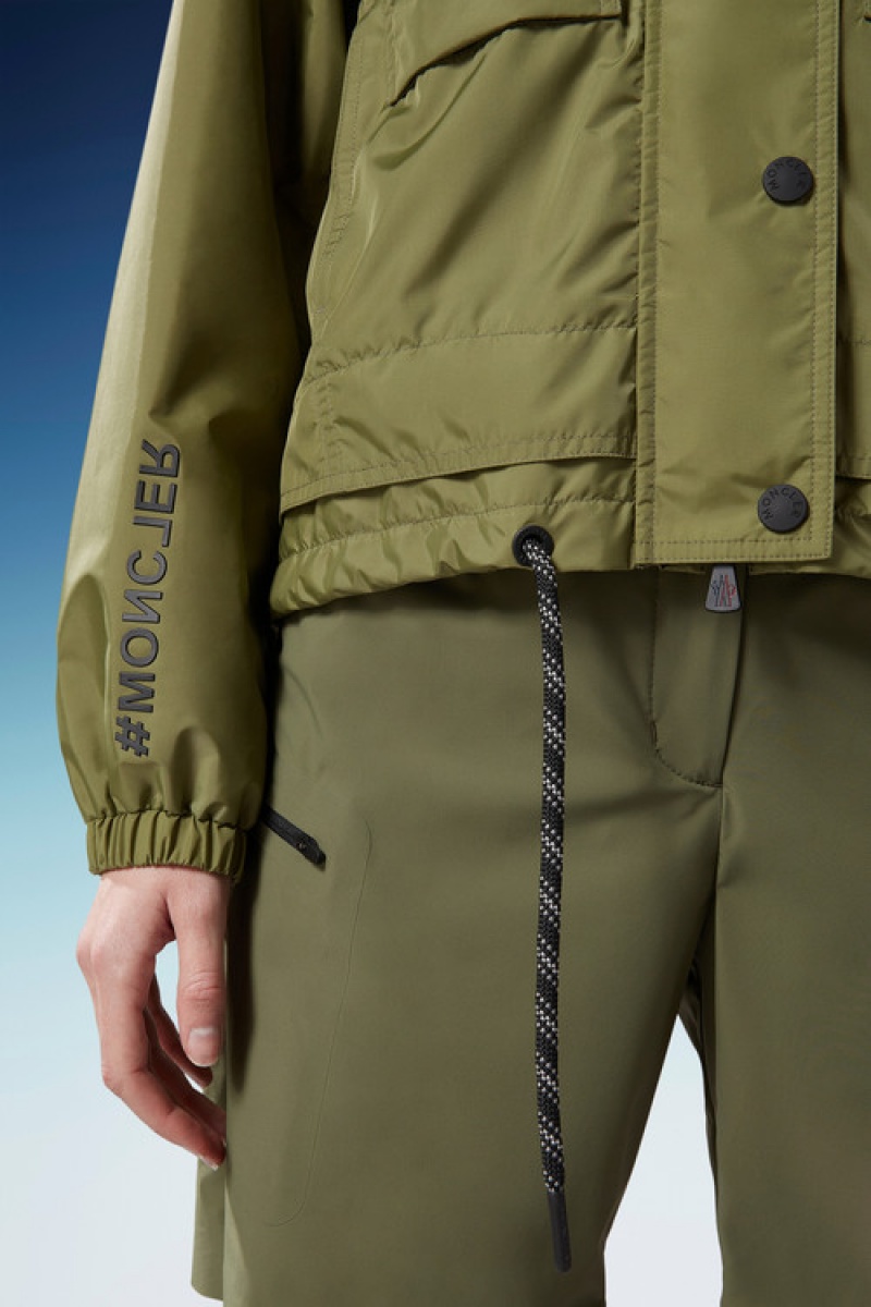 Cortavientos Moncler Nor Encapuchado Mujer Verdes Oscuro | XUSR-78932