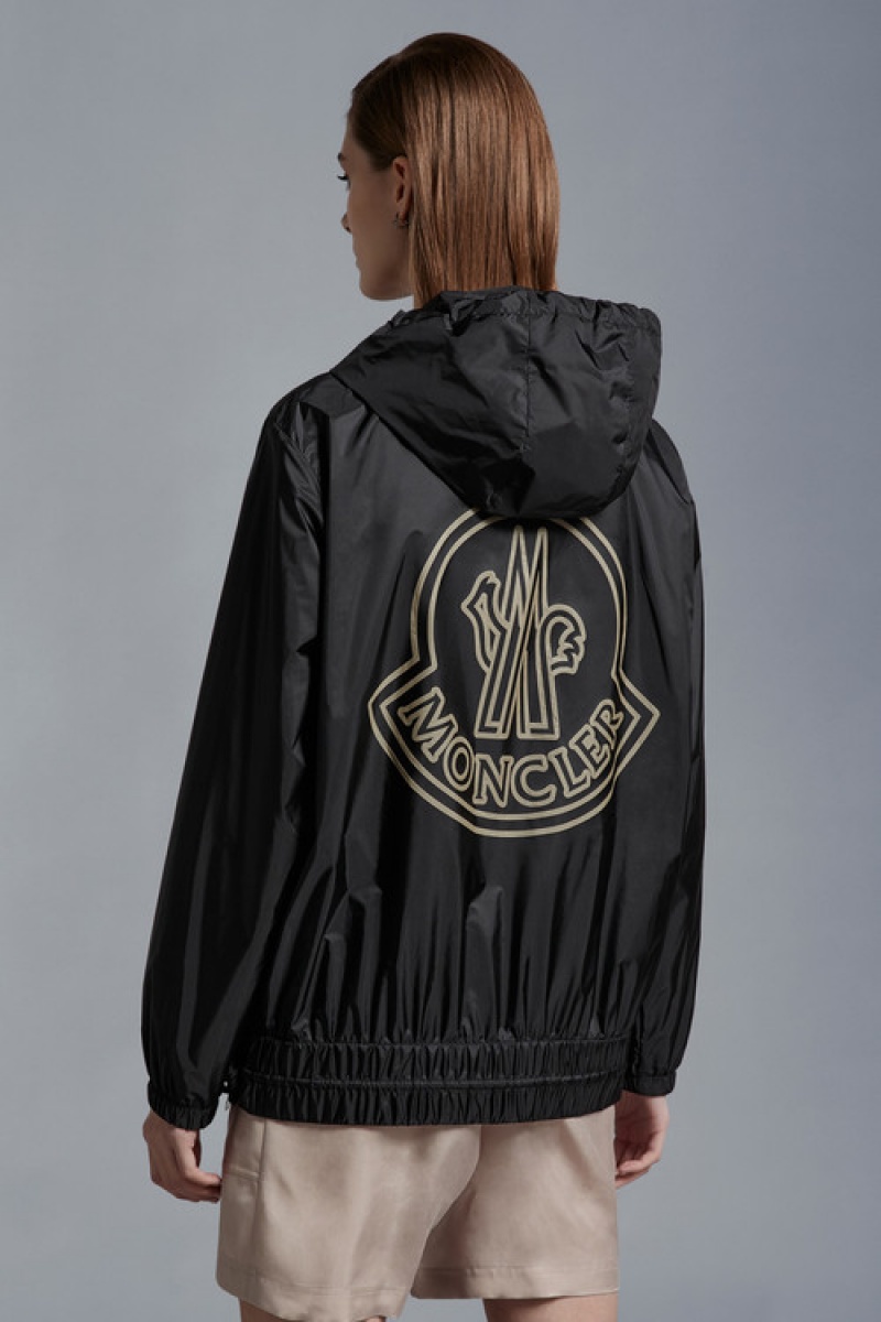 Cortavientos Moncler Pointu Encapuchado Mujer Negros | JNLA-32816