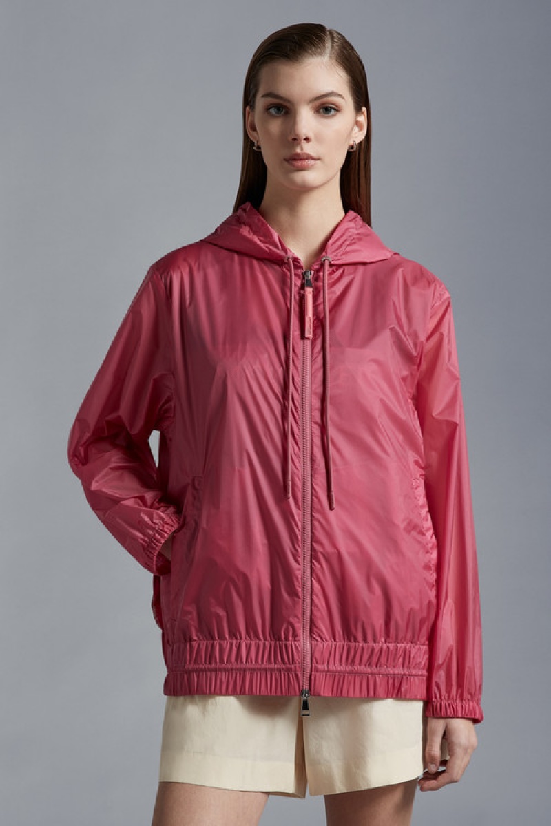 Cortavientos Moncler Pointu Encapuchado Mujer Rosas | TBVG-46325