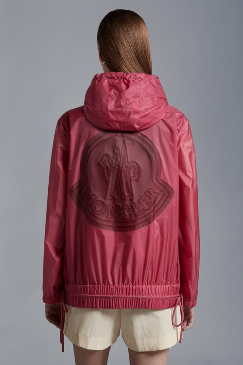 Cortavientos Moncler Pointu Encapuchado Mujer Rosas | TBVG-46325