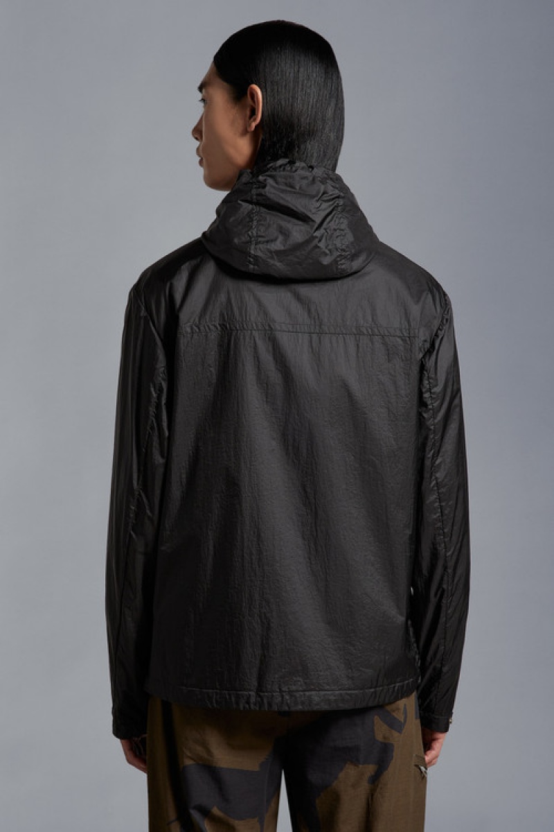 Cortavientos Moncler Samakar Encapuchado Hombre Negros | OXHI-94873