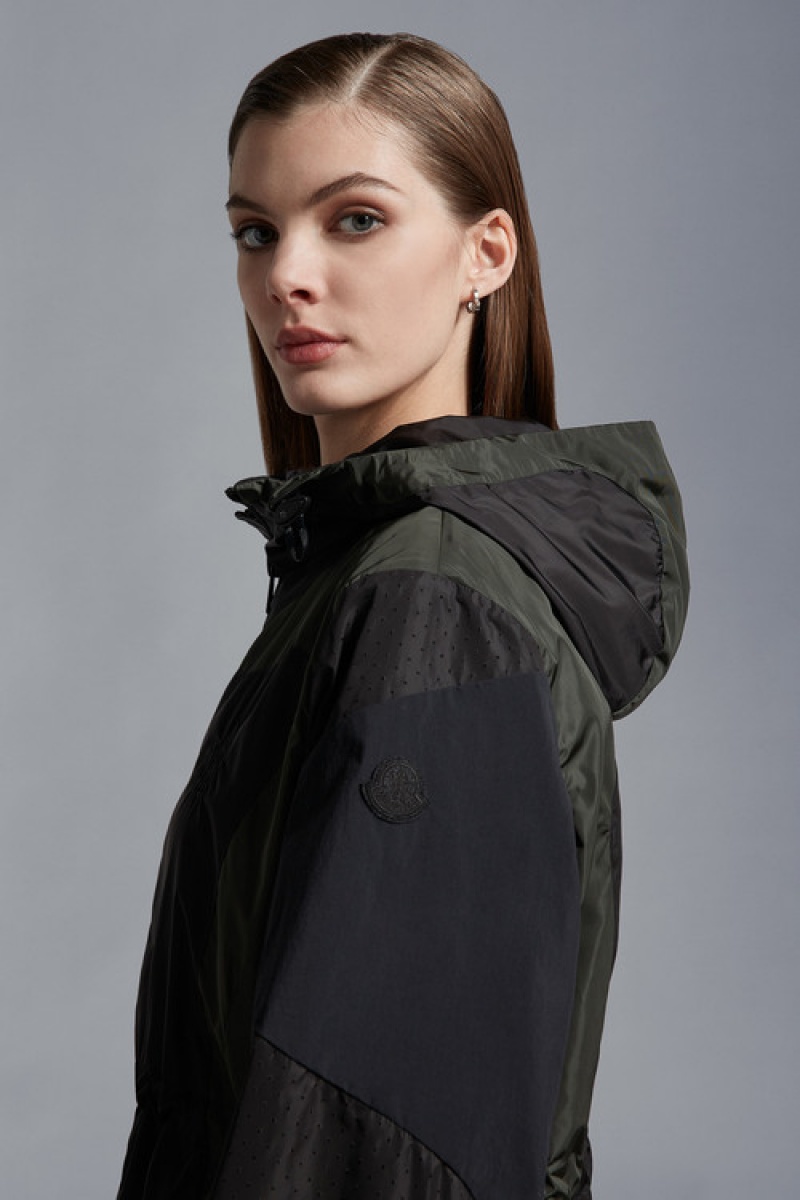 Cortavientos Moncler Symphodus Parka Mujer Negros Verdes | NLUP-98326