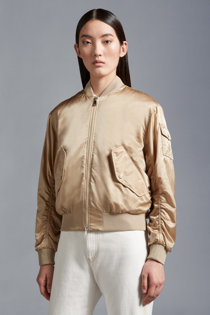 Cortavientos Moncler Ter Bomber Mujer Marrom Beige | AQUD-01735