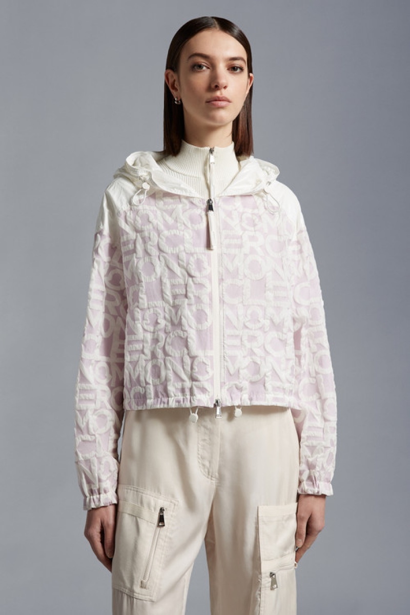 Cortavientos Moncler Tilles Mujer Blancos Rosas | ERAW-76920