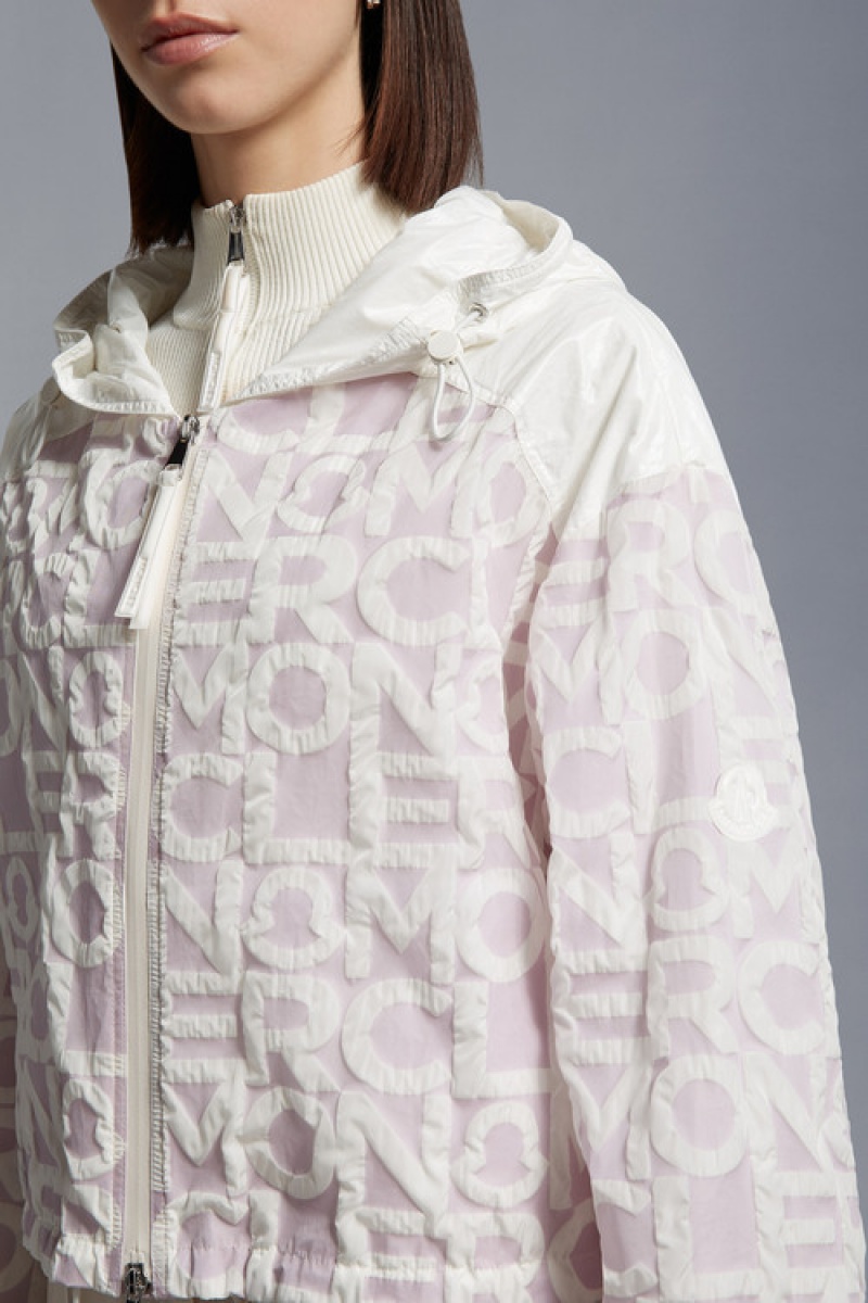 Cortavientos Moncler Tilles Mujer Blancos Rosas | ERAW-76920