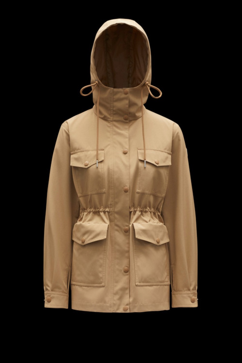 Cortavientos Moncler Treberon Parka Mujer Beige | ZWDQ-95064