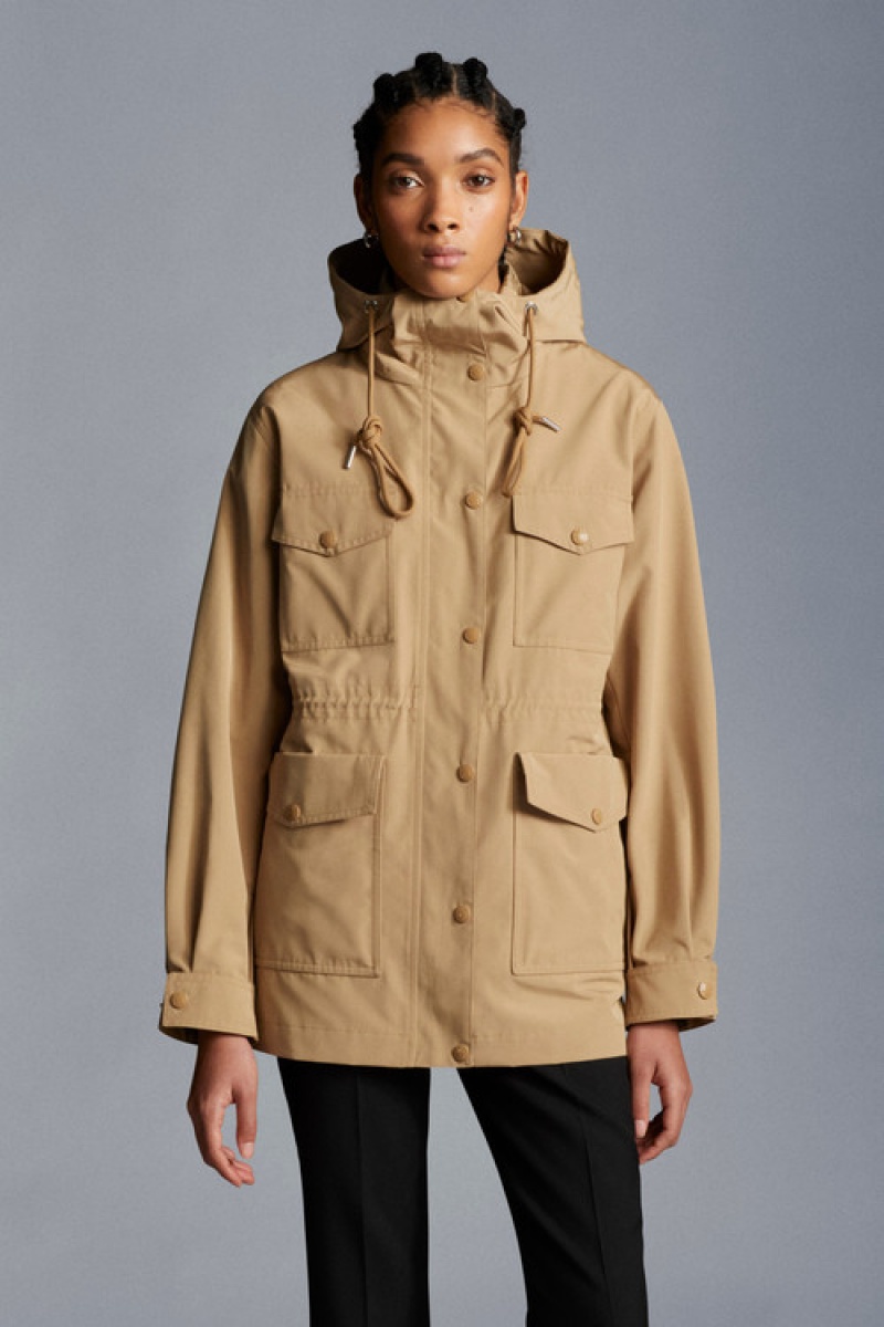 Cortavientos Moncler Treberon Parka Mujer Beige | ZWDQ-95064