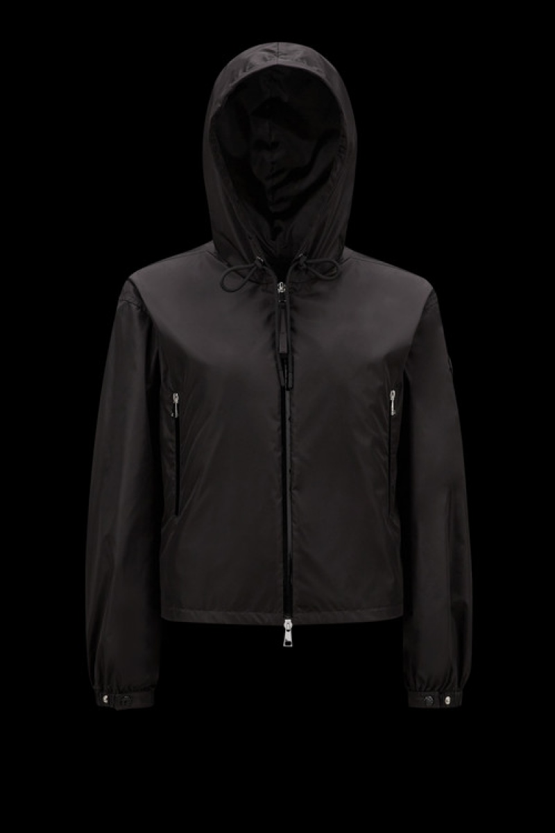 Cortavientos Moncler Vernois Encapuchado Mujer Negros | WGJB-68497