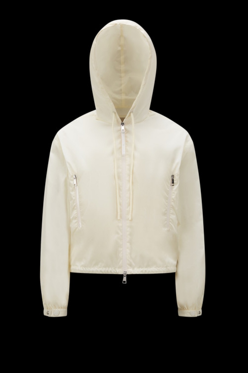 Cortavientos Moncler Vernois Encapuchado Mujer Blancos | KIWD-98326