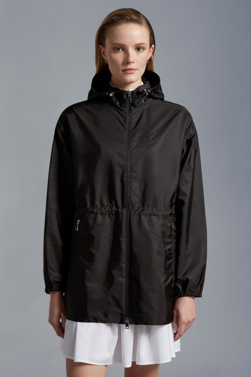 Cortavientos Moncler Wete Encapuchado Mujer Negros | NXWR-86547