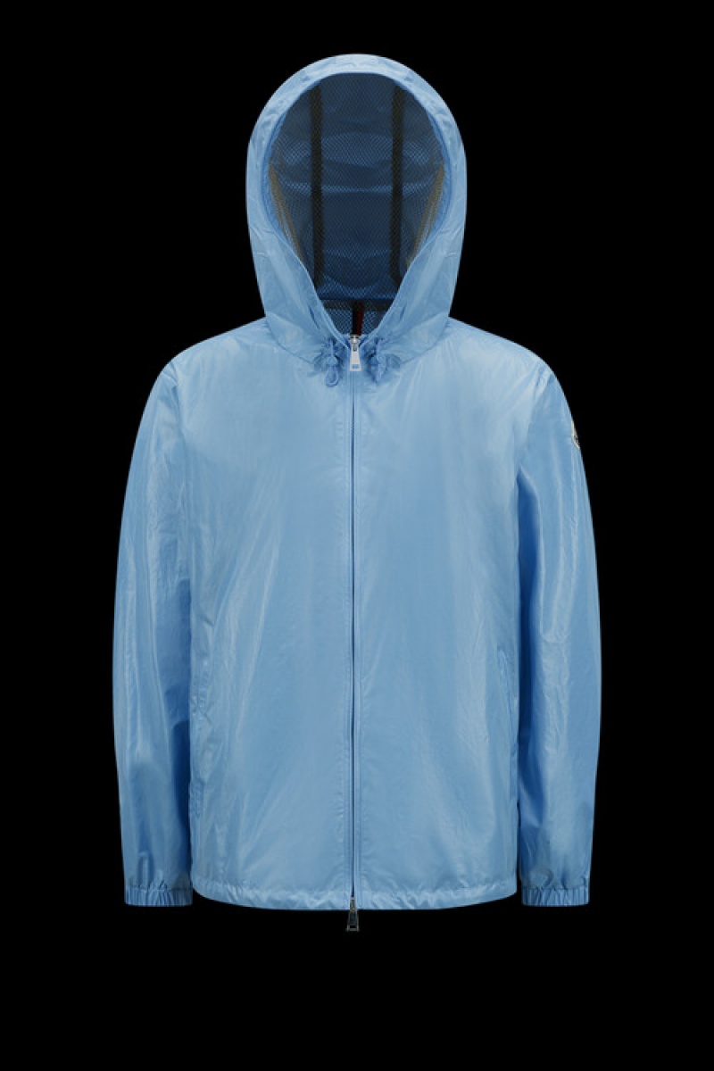 Cortavientos Moncler Wuisse Encapuchado Mujer Azules Claro | WQGR-94582