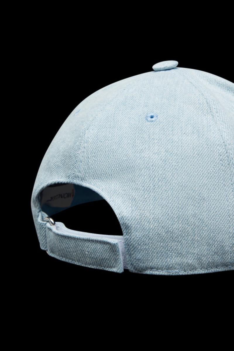 Gorras Moncler Denim Baseball Mujer Azules Claro | UIJP-45720