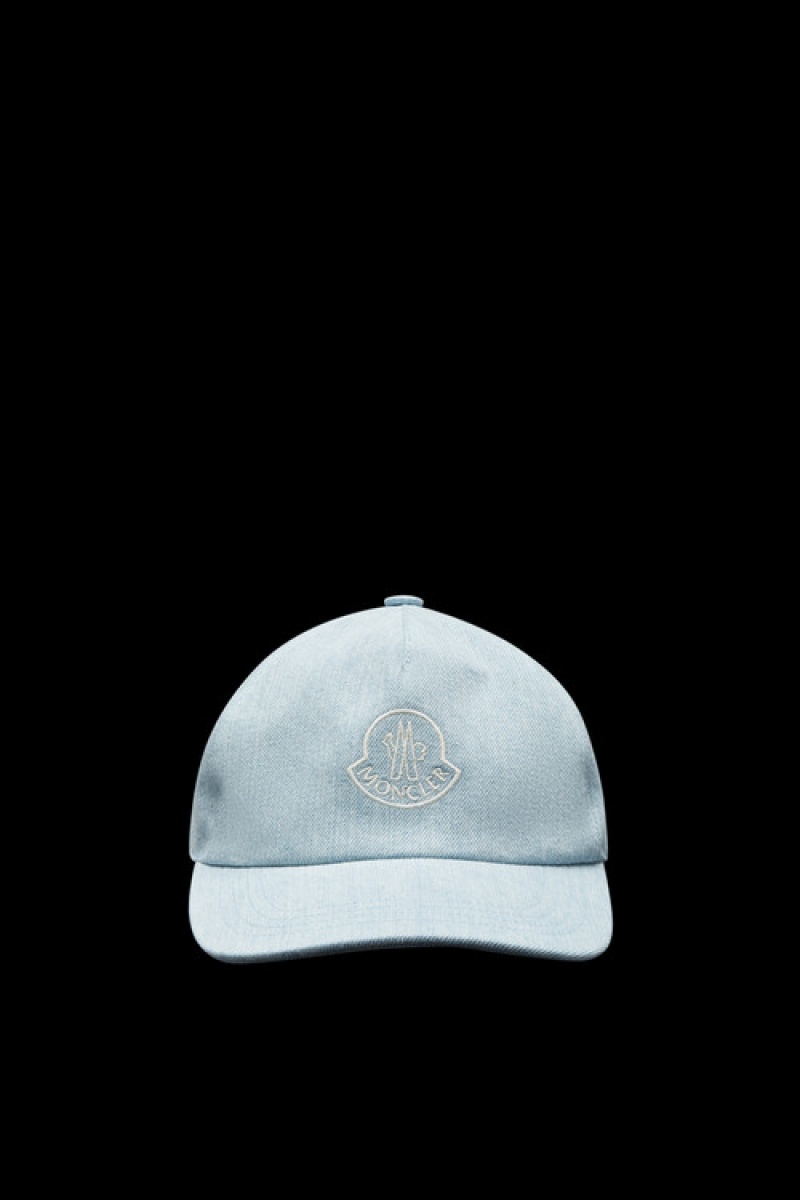 Gorras Moncler Denim Baseball Mujer Azules Claro | UIJP-45720