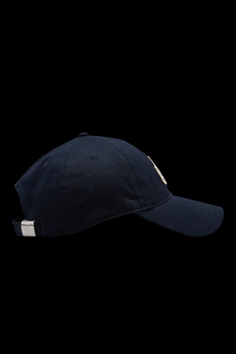 Gorras Moncler Double Logo Baseball Hombre Azules | KDAM-08952