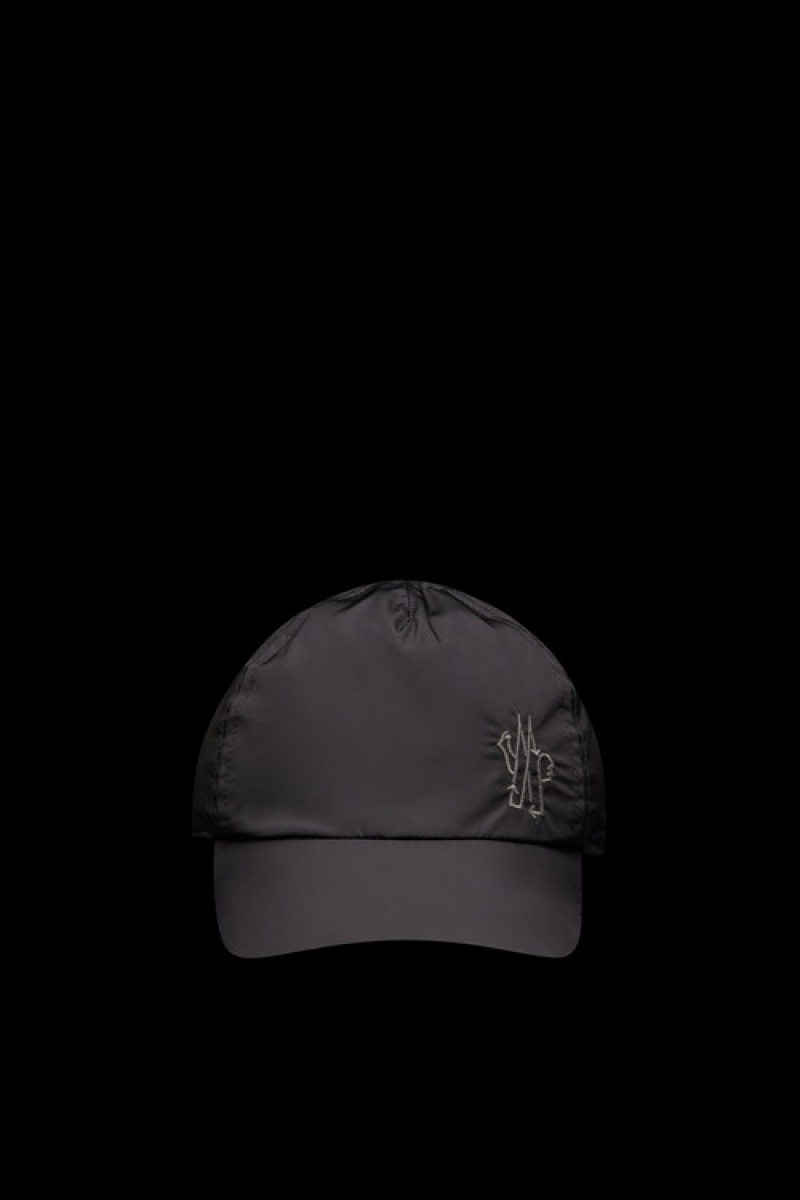 Gorras Moncler Embroidered Logo Baseball Mujer Negros | QNKD-75130