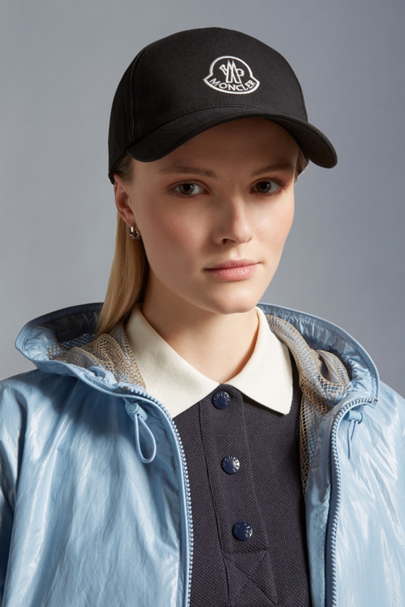 Gorras Moncler Embroidered Logo Baseball Mujer Negros | IWZB-60485