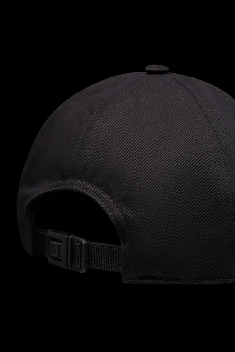 Gorras Moncler Gabardine Baseball Hombre Negros | XMKP-58417