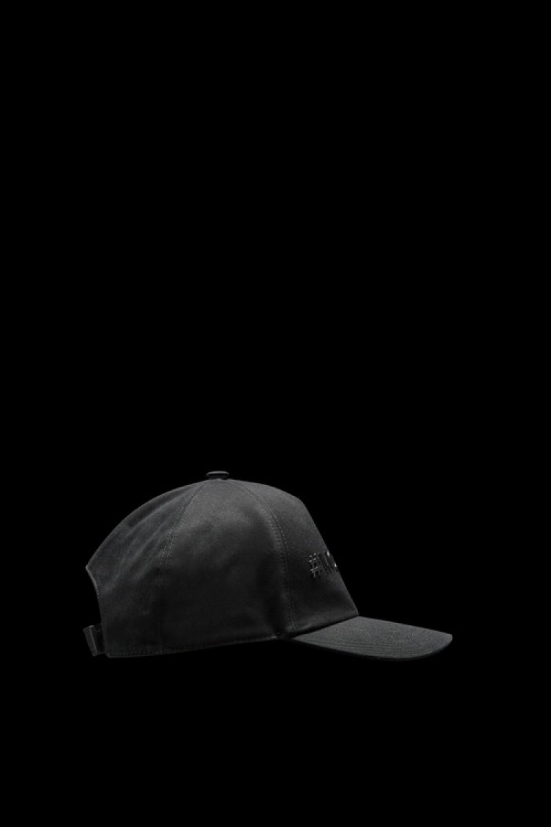 Gorras Moncler Gabardine Baseball Hombre Negros | NDYV-95801