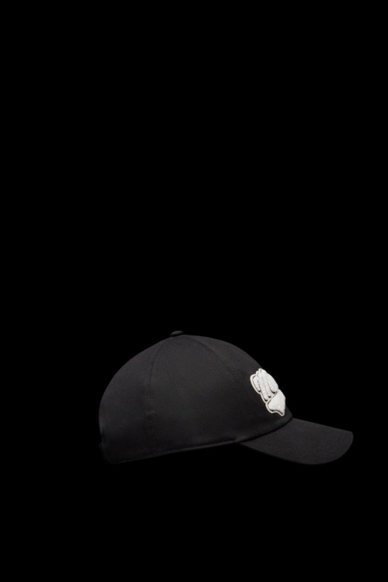 Gorras Moncler Gabardine Baseball Mujer Negros | KSGO-10856