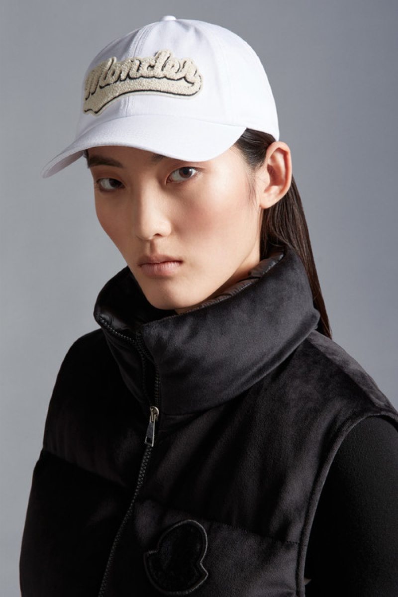 Gorras Moncler Gabardine Baseball Mujer Blancos | WJPO-31507