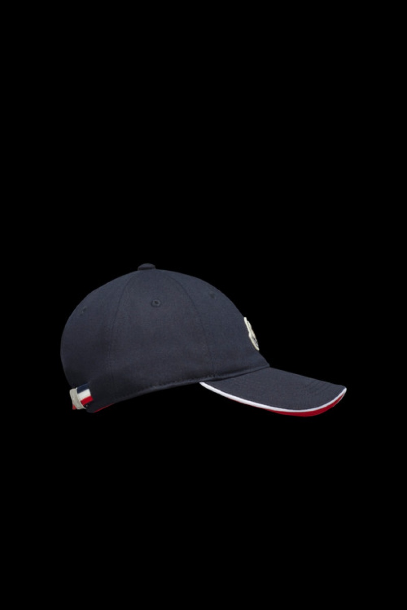 Gorras Moncler Logo Baseball Hombre Azules | IUSO-03268