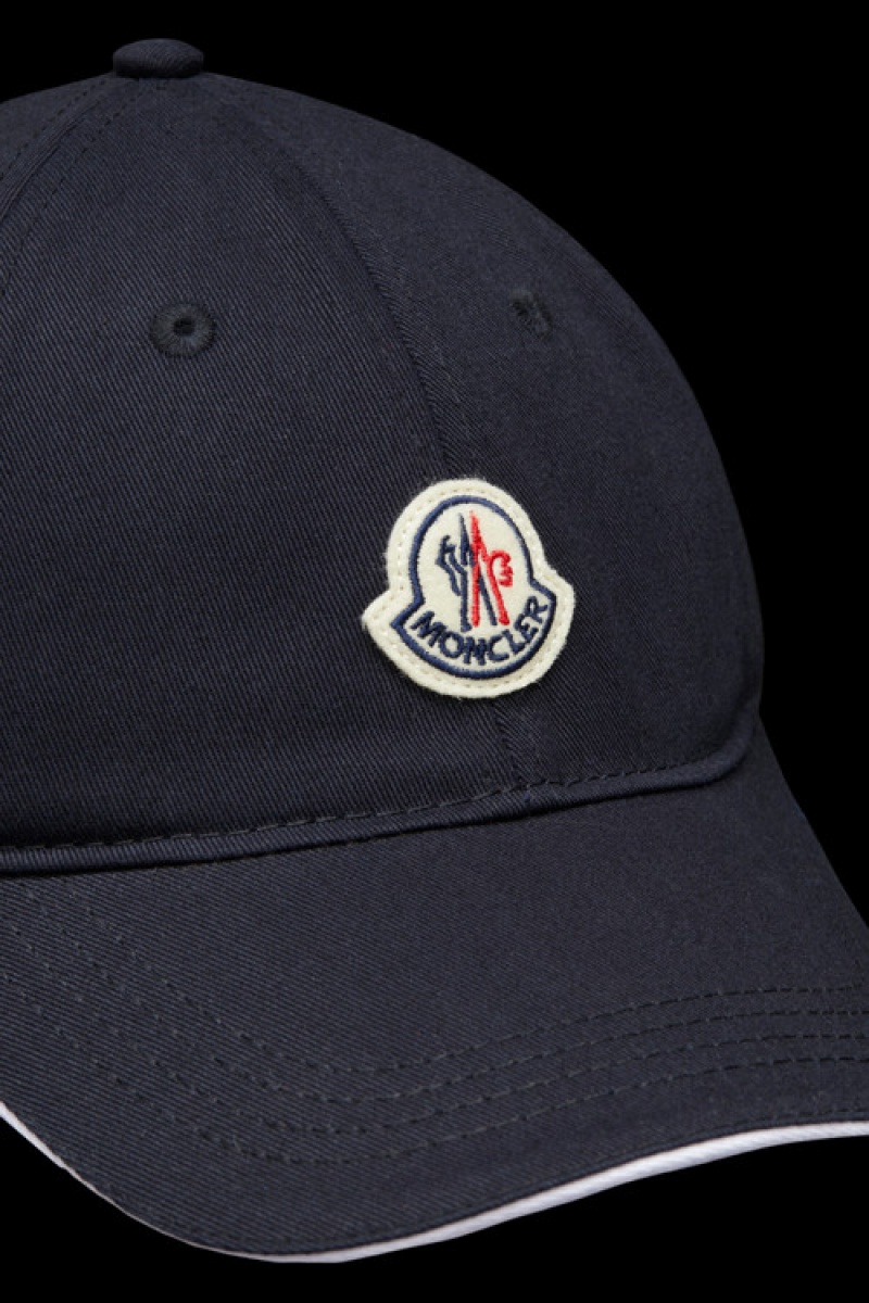 Gorras Moncler Logo Baseball Hombre Azules | IUSO-03268