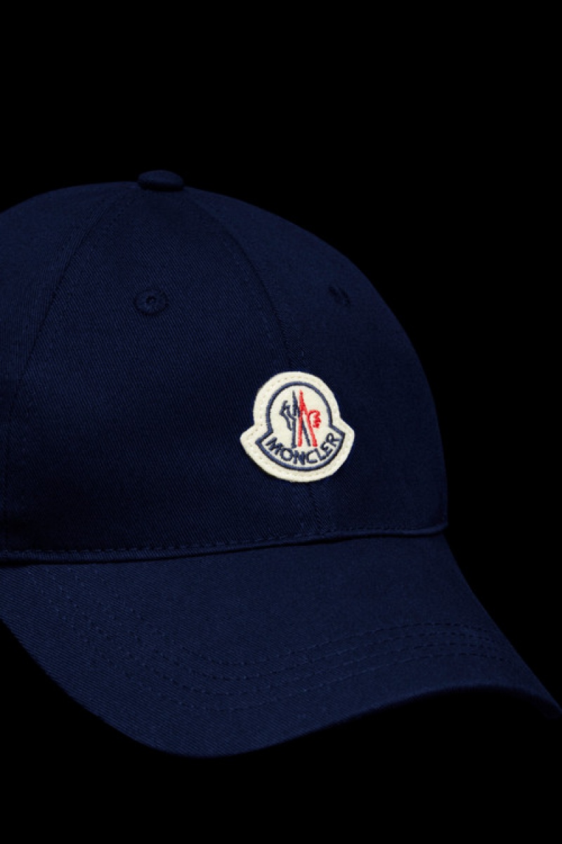 Gorras Moncler Logo Baseball Hombre Azules | KPCA-23409