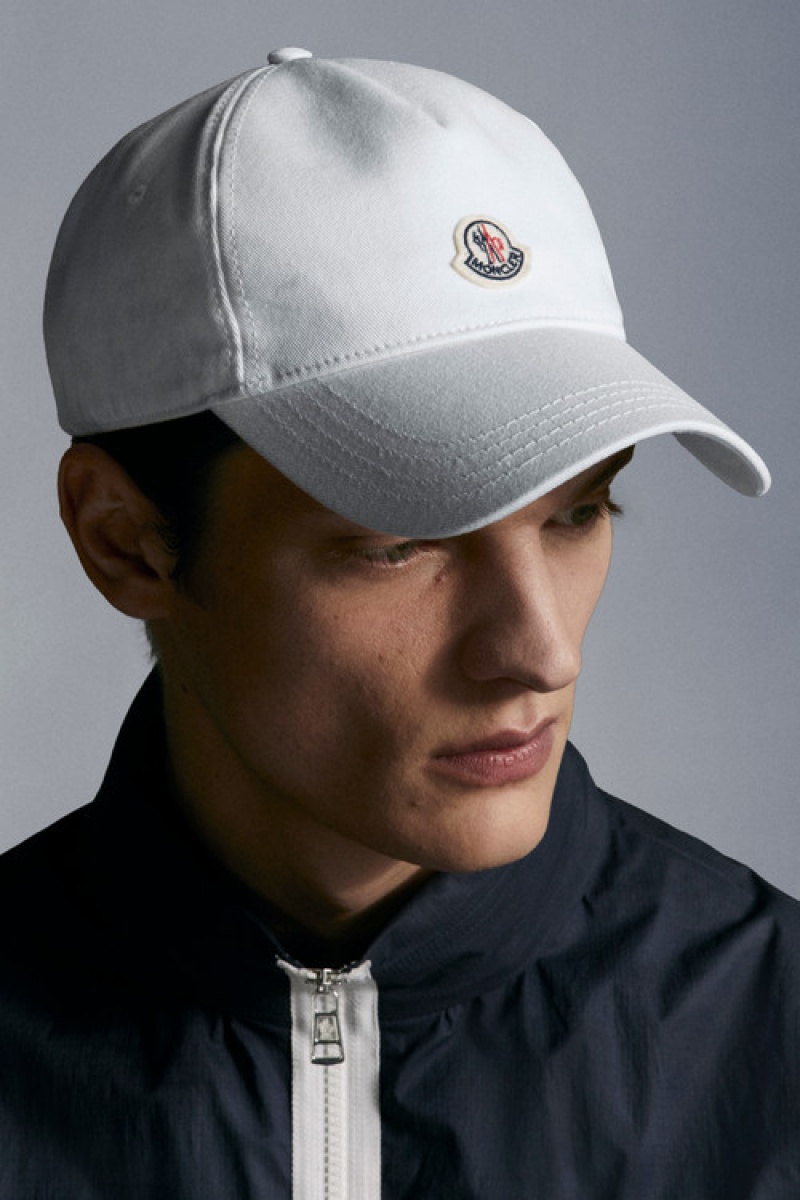 Gorras Moncler Logo Baseball Hombre Blancos | ALTK-84371