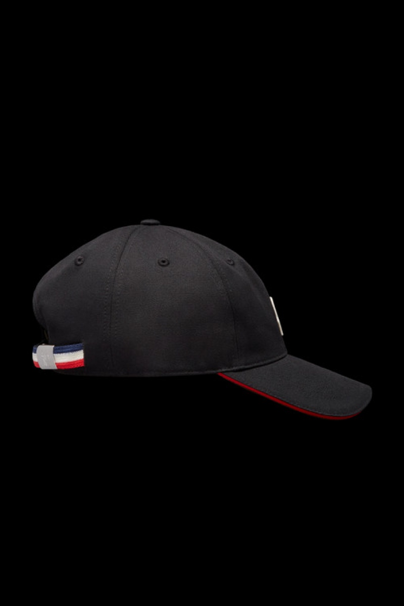 Gorras Moncler Logo Baseball Hombre Negros | EJGD-98416