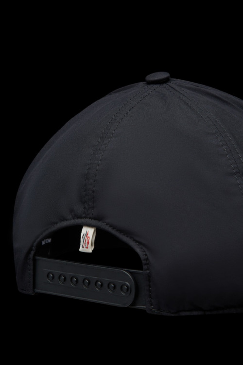 Gorras Moncler Logo Baseball Hombre Negros | EDPC-82716