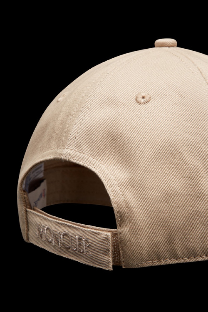 Gorras Moncler Logo Baseball Mujer Beige | YWHJ-21987