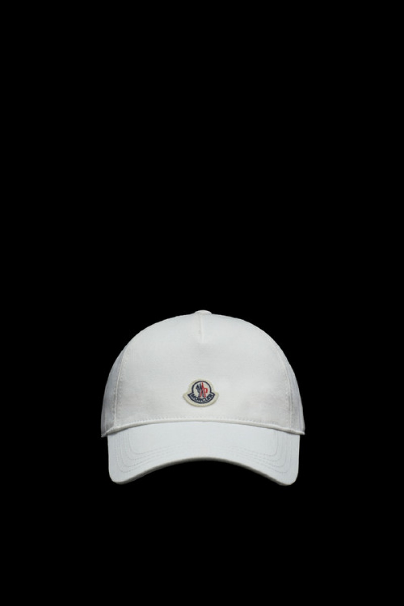 Gorras Moncler Logo Baseball Mujer Blancos | SBWH-03487