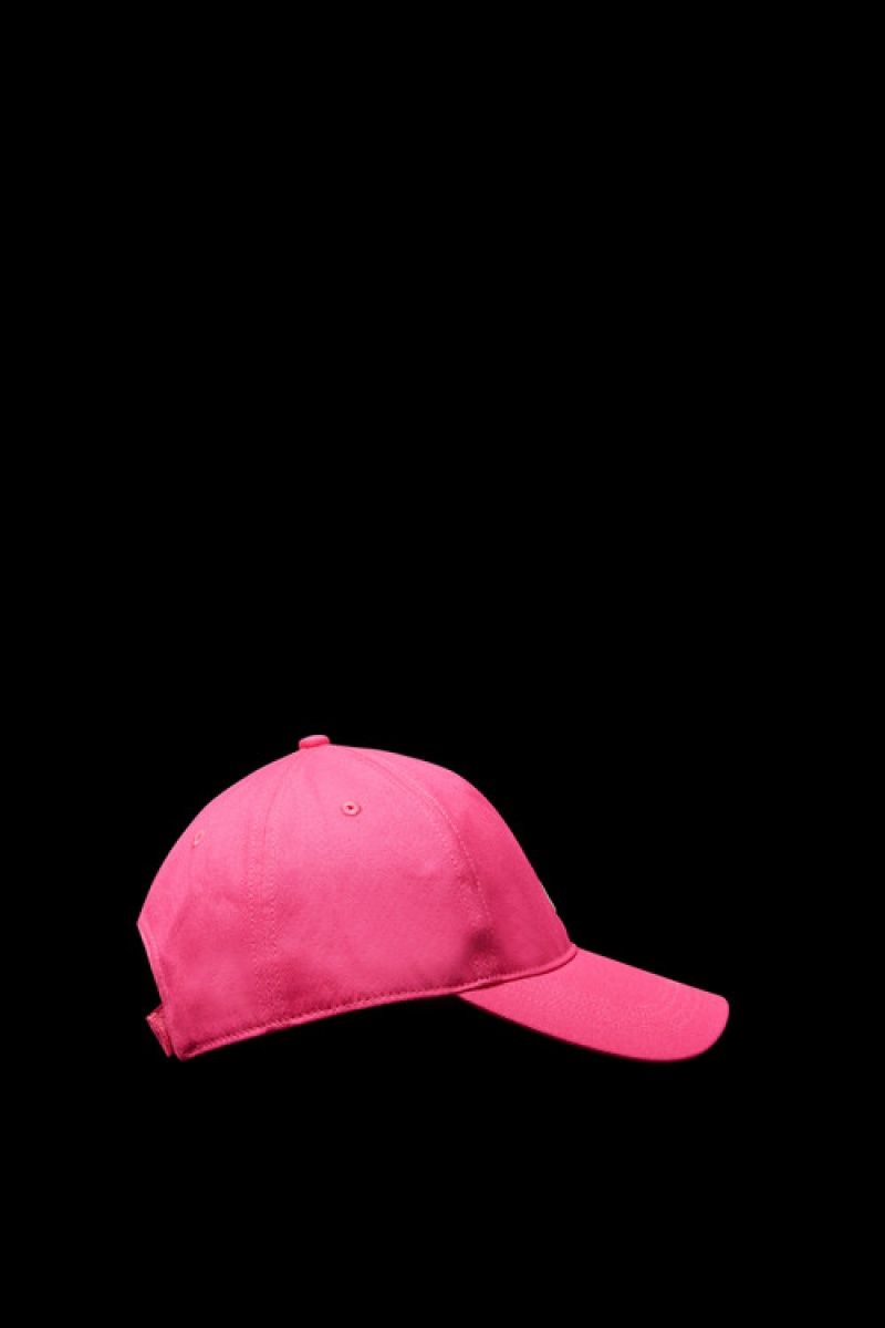 Gorras Moncler Logo Baseball Mujer Fucsia | BXLV-50638